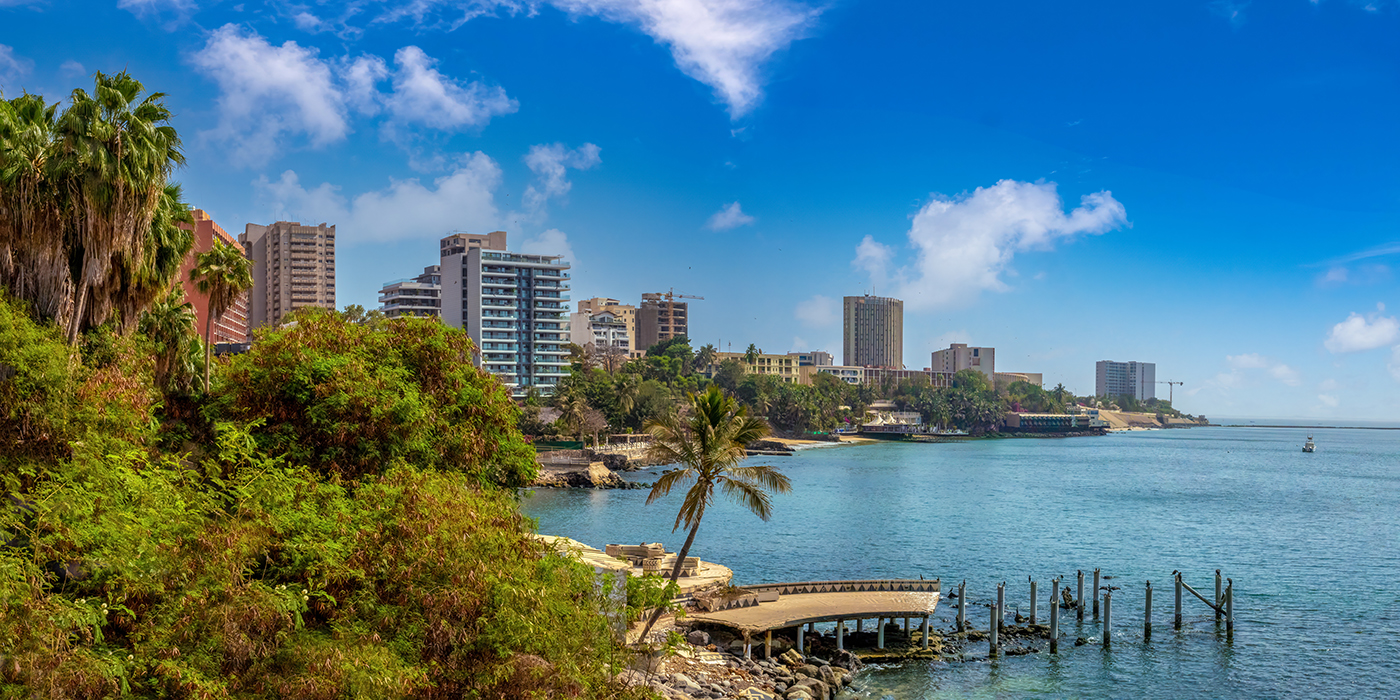 Beautiful coastal views from the Corniche promenade, Dakar, Sene